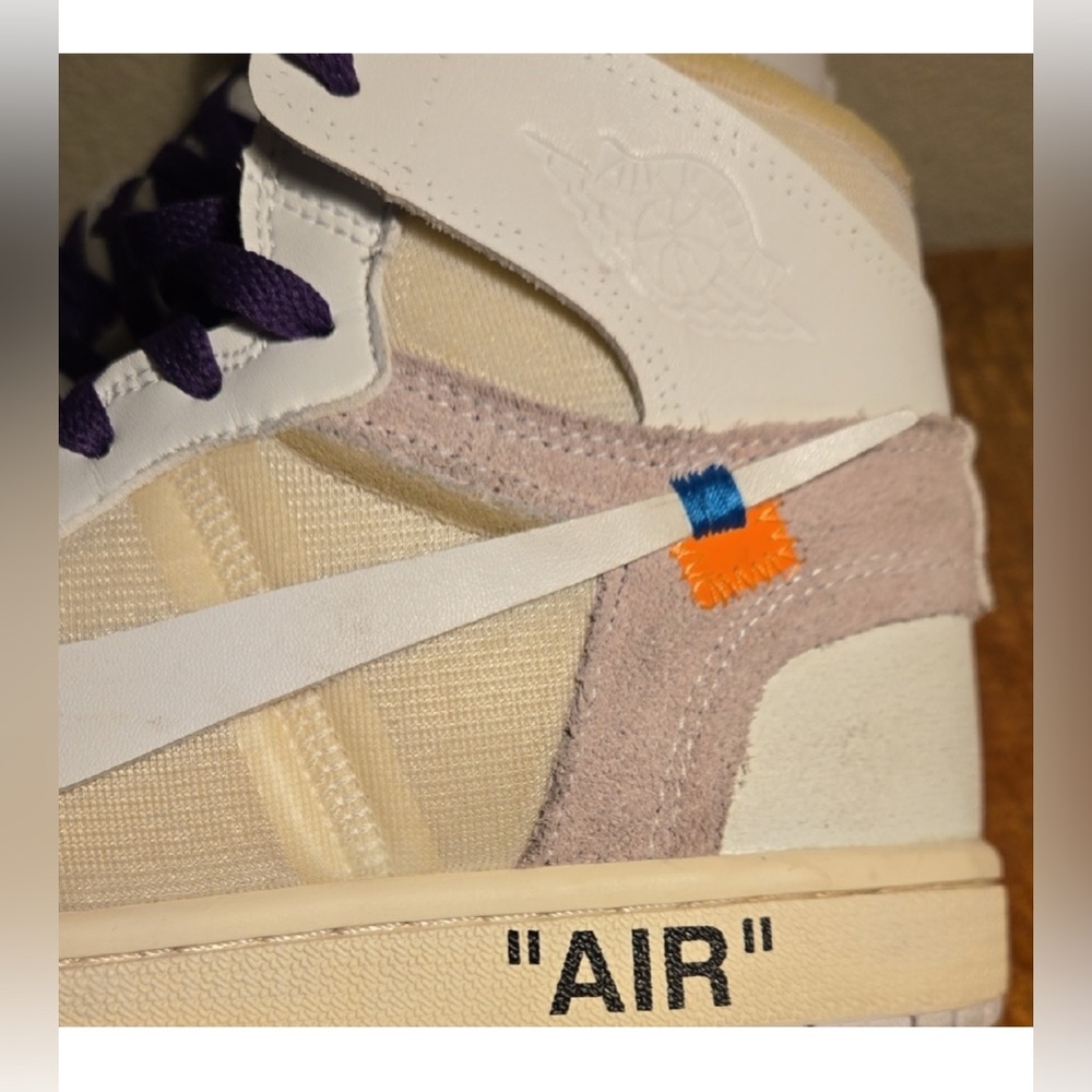 Off-White x Nike White and Purple High-Top Sneakers size 7 ππ₯ - Picture 2 of 13